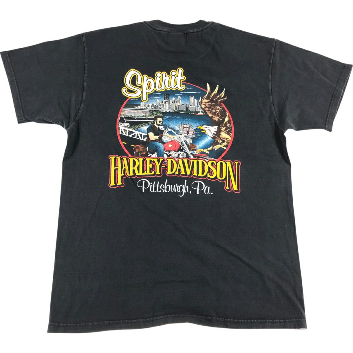 古着 00'S ハーレーダビッドソン Harley-Davidson 鷲柄 イーグル柄 モーターサイクル バイクTシャツ USA製 メンズL相当 /eaa556825 【中古】 【250603】