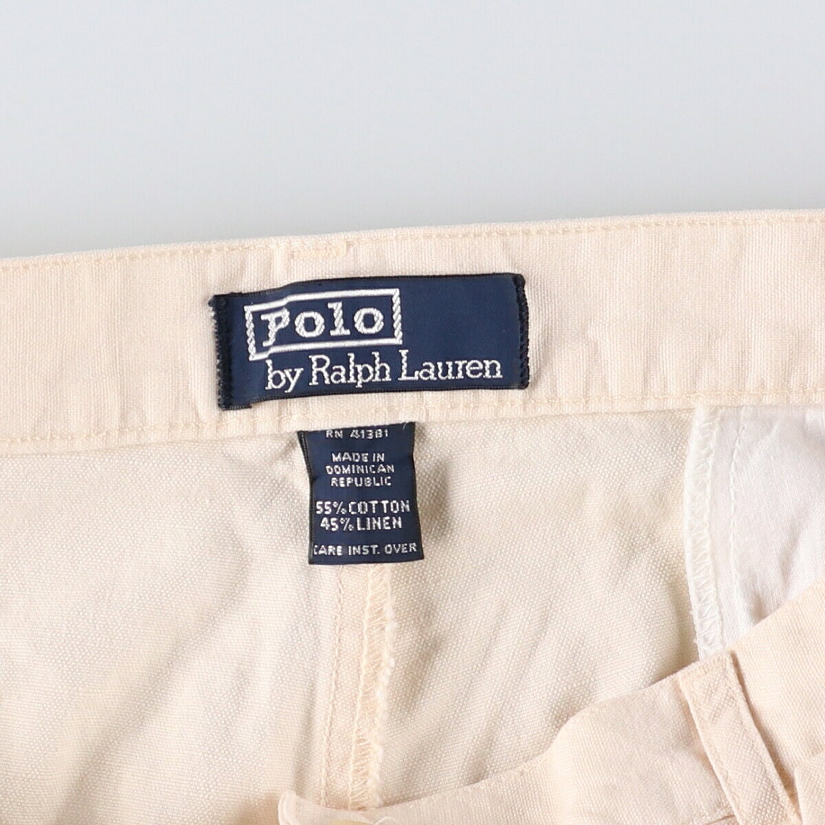 古着 ラルフローレン Ralph Lauren POLO by Ralph Lauren ツータック コットン×リネンショーツ ショートパンツ メンズw34相当 /eaa557393 【中古】 【250615】