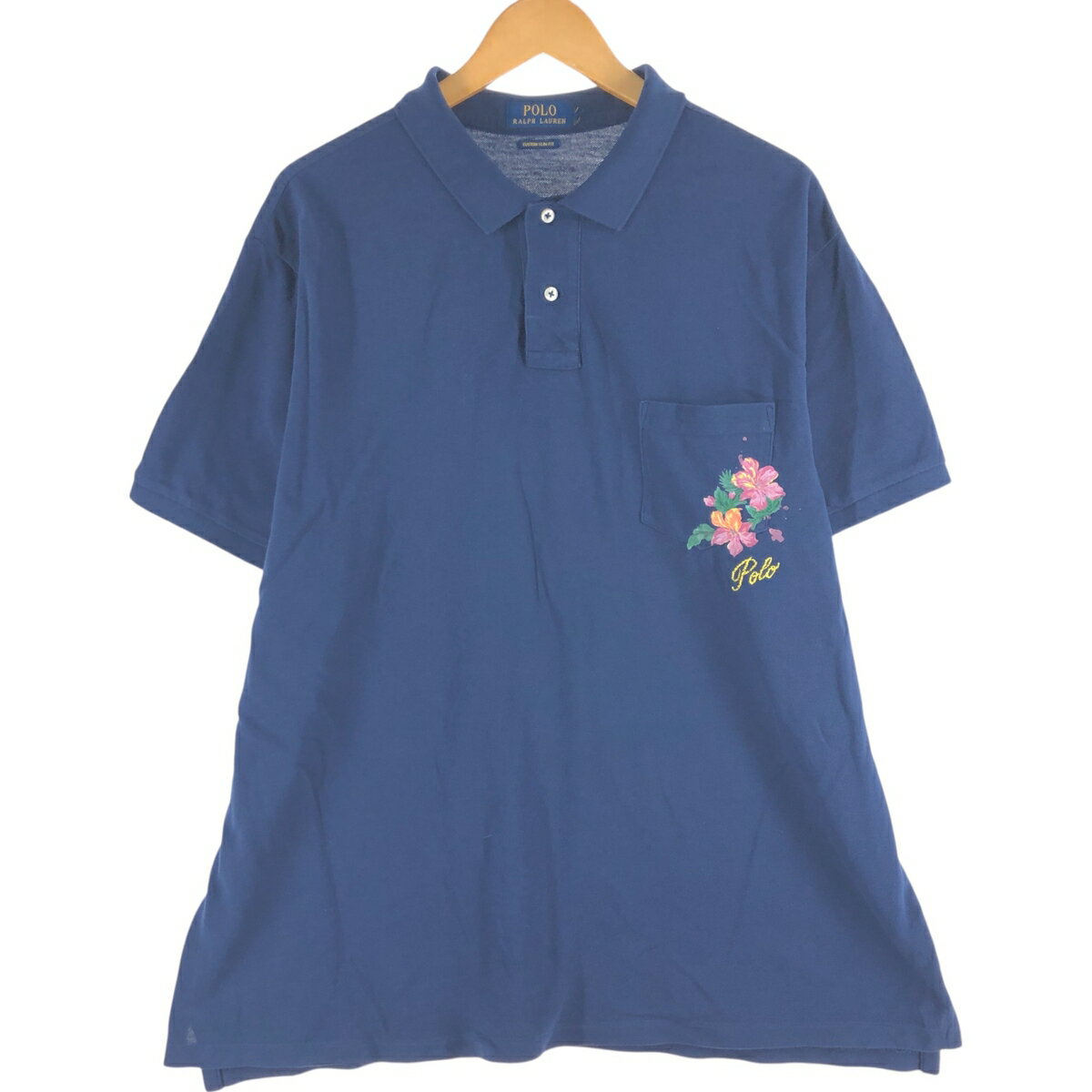 乐天商城 - 古着 ラルフローレン Ralph Lauren POLO RALPH LAUREN CUSTOM SLIM FIT 半袖 ポロシャツ メンズL相当 /eaa557470 【中古】 【250615】 【SS2606_10】