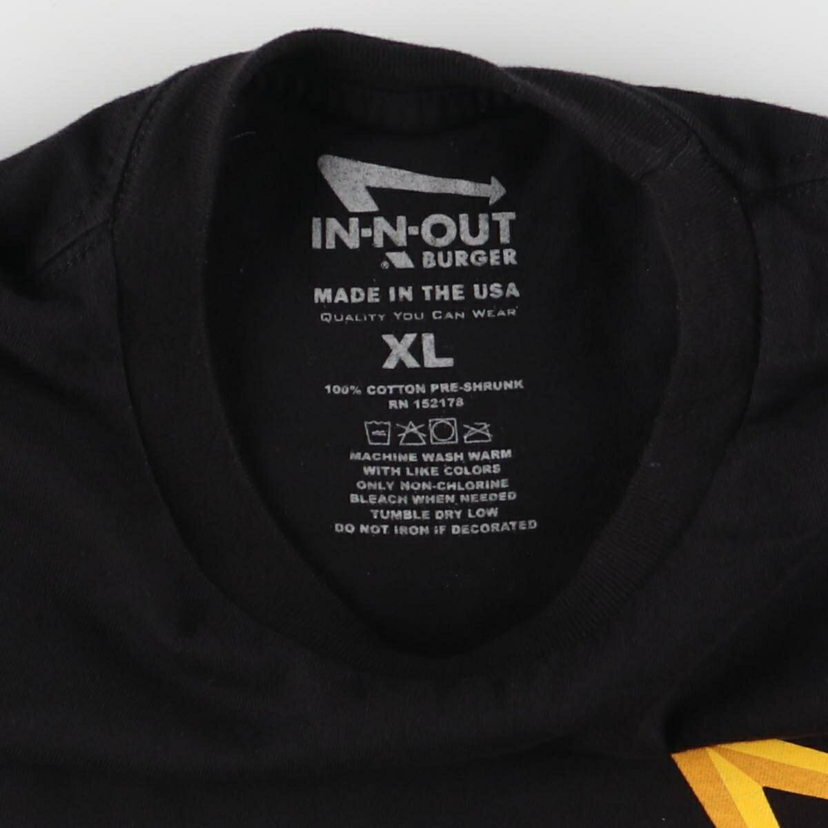 古着 IN-N-OUT BURGER インアンドアウトバーガー アドバタイジングTシャツ USA製 メンズXL相当 /eaa557657 【中古】 【250617】