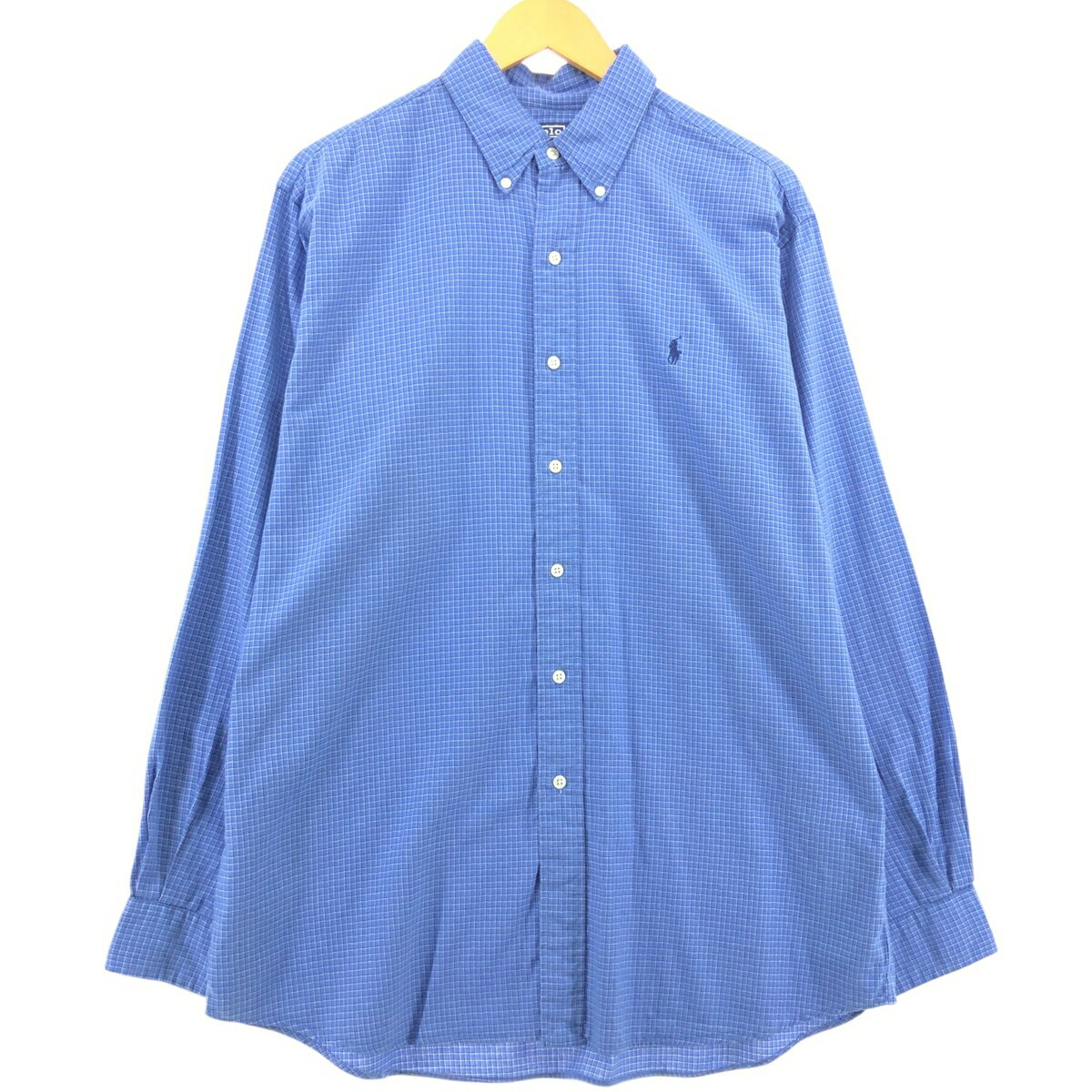 古着 ラルフローレン Ralph Lauren POLO by Ralph Lauren ELLINGTON 長袖 ボタンダウンチェックシャツ メンズL相当 /eaa557738 【中古】 【250616】 【SS2603_10】 ブルー系 春夏秋冬