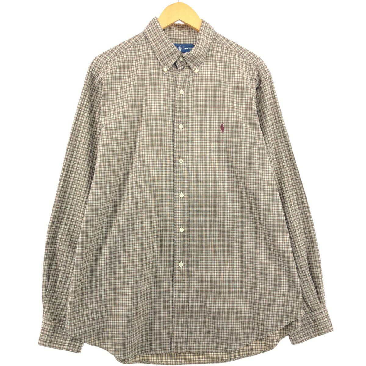 古着 ラルフローレン Ralph Lauren CLASSIC FIT 長袖 ボタンダウンチェックシャツ メンズXL相当 /eaa557743 【中古】 【250616】