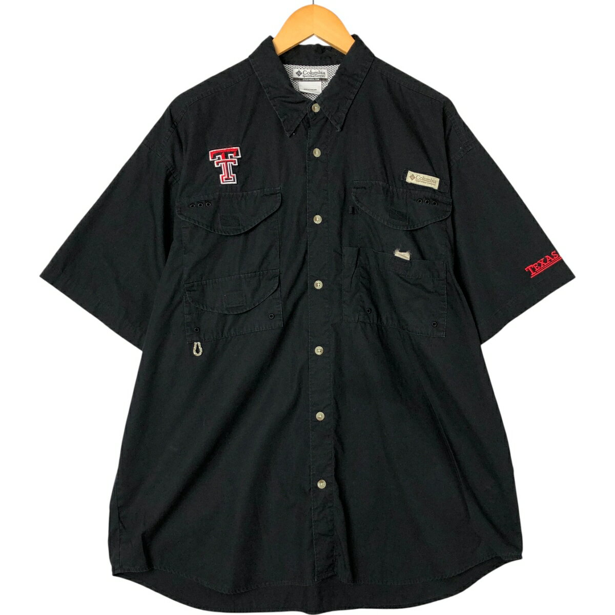 古着 00'S コロンビア Columbia PFG 隠しボタンダウン カレッジ 半袖 フィッシングシャツ メンズL相当 /eaa557796 【中古】 【250616】