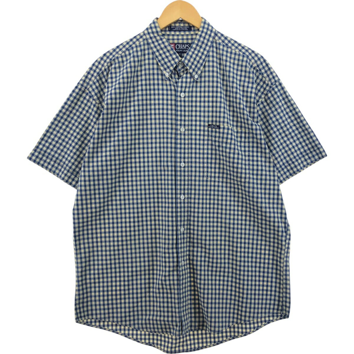 Rakuten - 古着 ラルフローレン Ralph Lauren CHAPS チャップス 半袖 ボタンダウン チェックシャツ メンズL相当 /eaa557864 【中古】 【250627】 【SS2603_10】