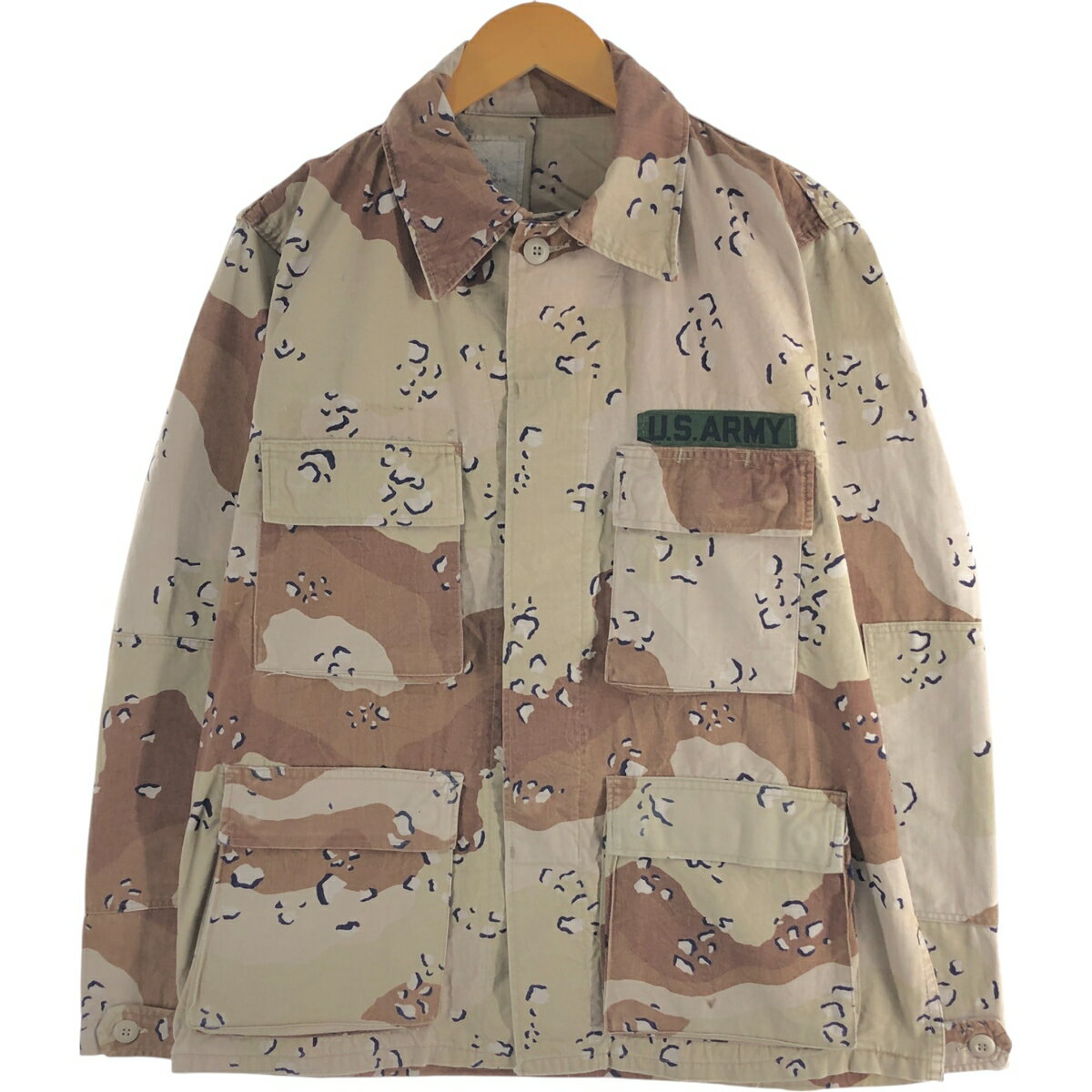 古着 80'S 米軍実品 迷彩柄 6C デザートチョコチップカモ B.D.U ミリタリージャケット USA製 MEDIUM-RE..