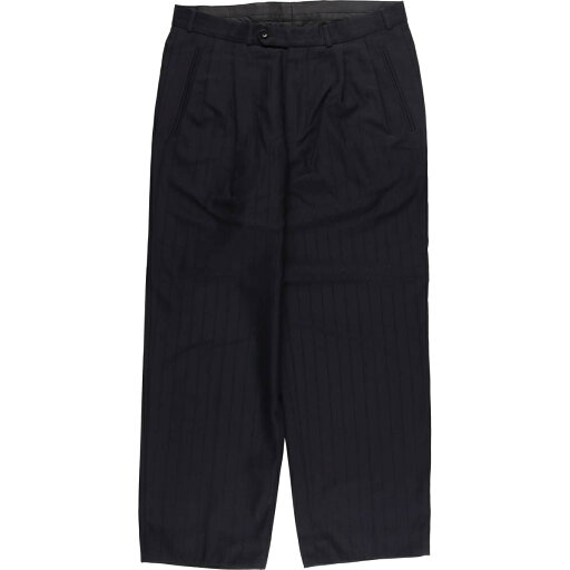 古着 ストライプ柄 ツータック ポリエステル×ウールパンツ スラックス メンズw34相当 /eaa558139 【中古】 【250619】 古着 ストライプ柄 ツータック ポリエステル×ウールパンツ スラックス メンズw34相当 /eaa558139 【中古】 【250619】
