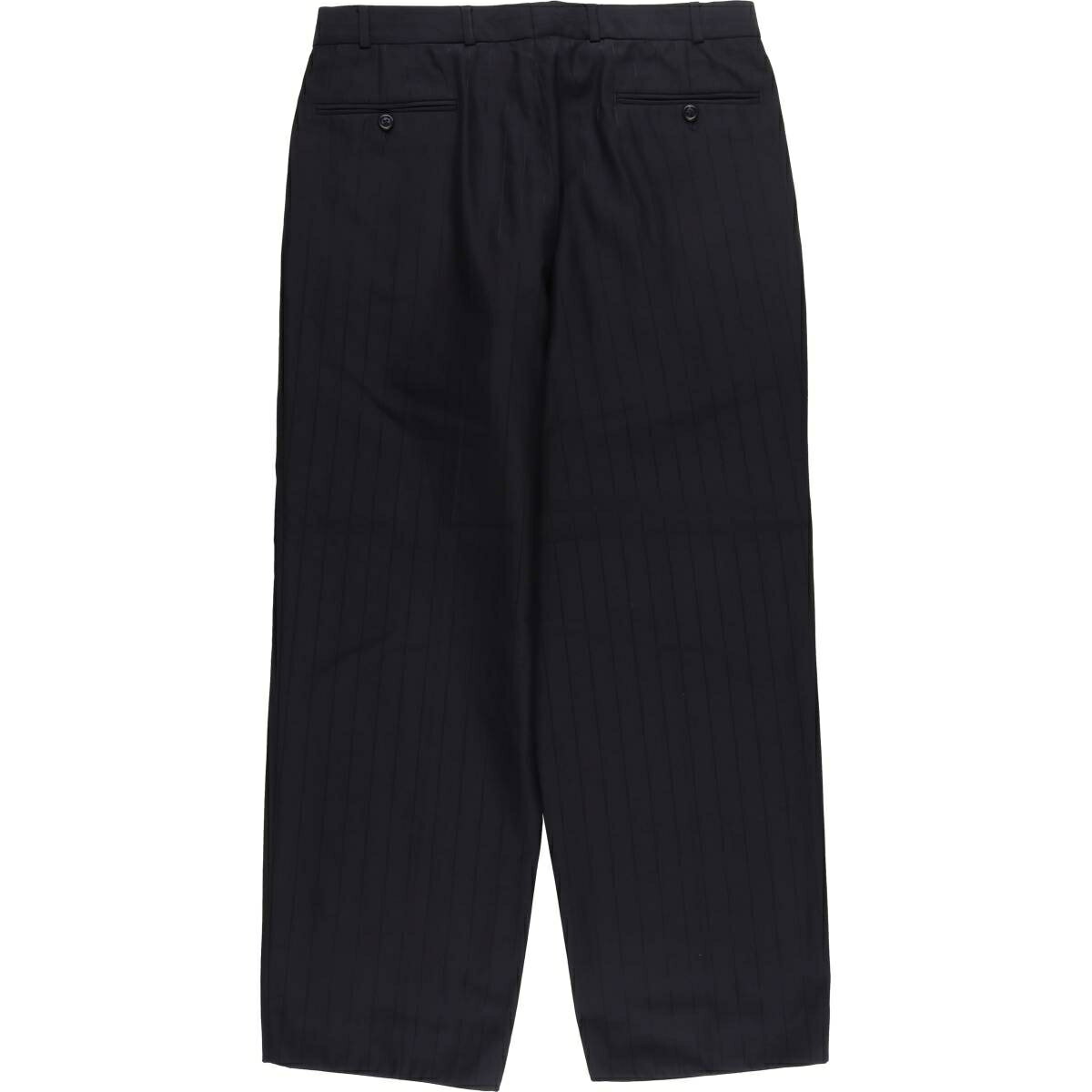 古着 ストライプ柄 ツータック ポリエステル×ウールパンツ スラックス メンズw34相当 /eaa558139 【中古】 【250619】