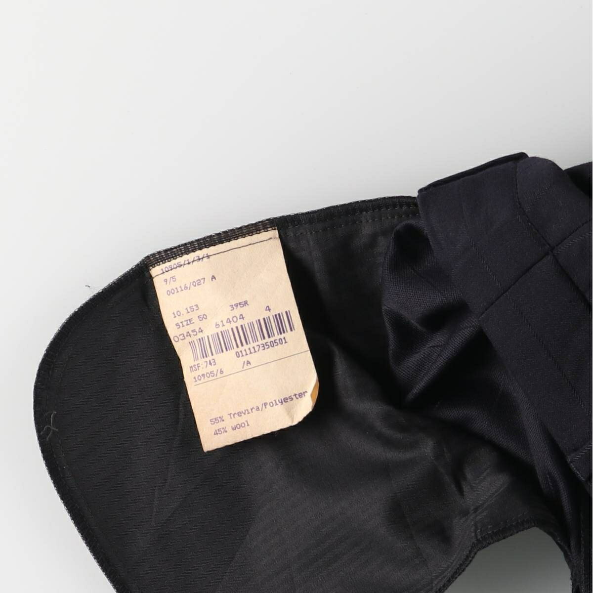 古着 ストライプ柄 ツータック ポリエステル×ウールパンツ スラックス メンズw34相当 /eaa558139 【中古】 【250619】