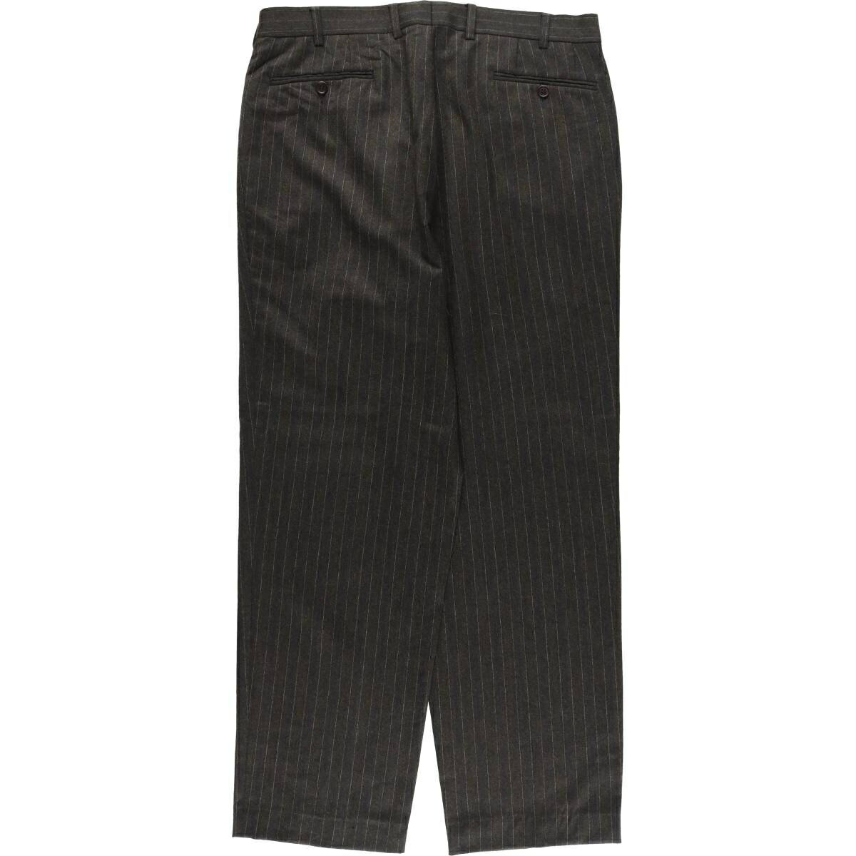 古着 ストライプ柄 ワンタック スラックス ワイドパンツ メンズw36相当 /eaa558177 【中古】 【250618】
