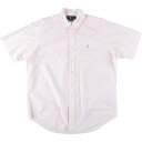 古着 ラルフローレン Ralph Lauren CLASSIC FIT クラシックフィット シアサッカー 半袖 ボタンダウンシャツ メンズL相当 /eaa558...