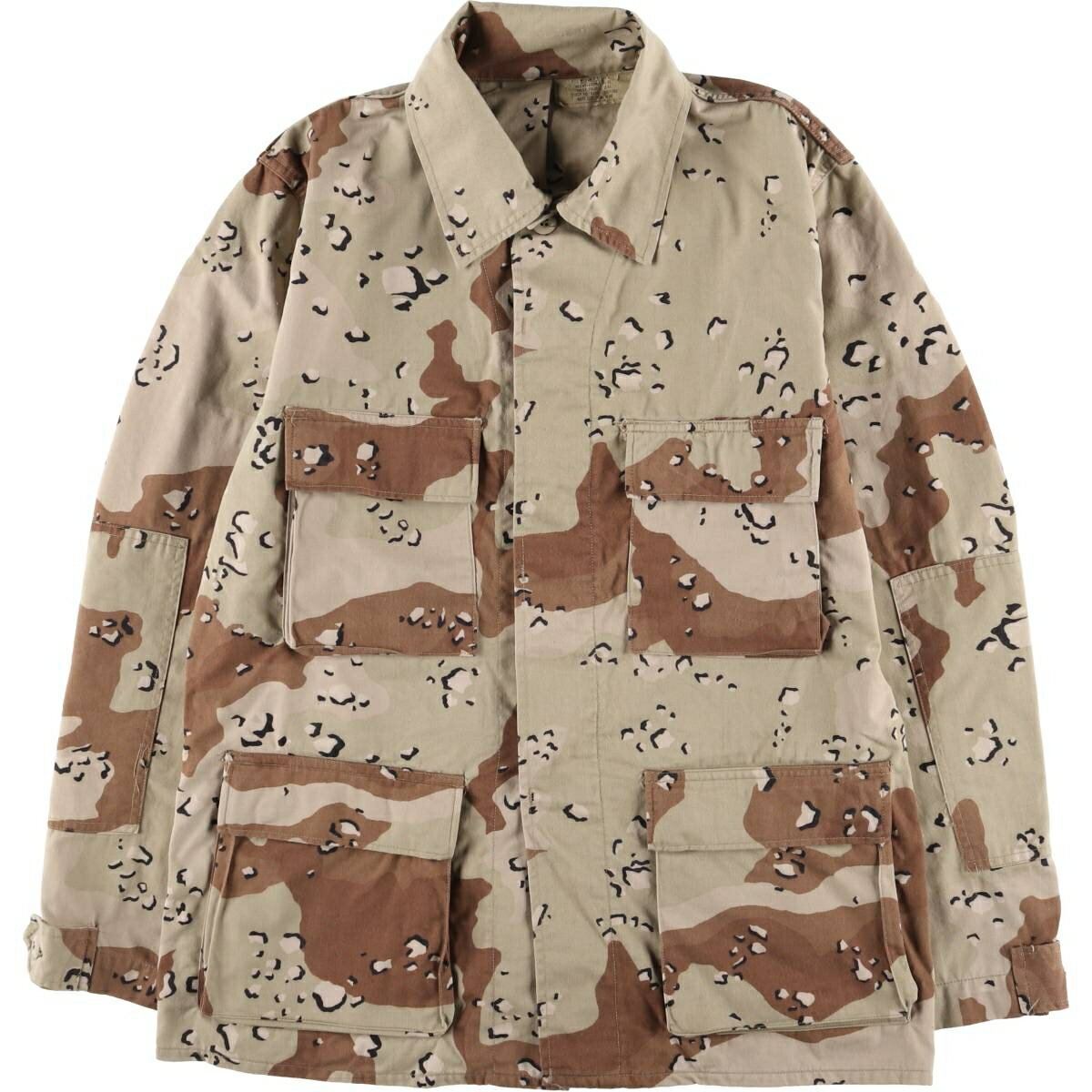 古着 80~90'S 米軍実品 迷彩柄 6C デザートチョコチップカモ B.D.U ミリタリージャケット USA製 MEDIUM..