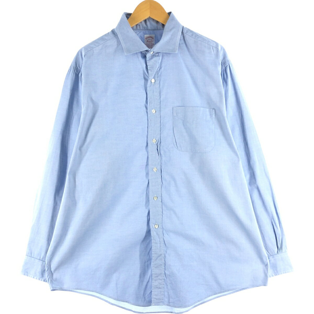 Rakuten - 古着 80~90'S ブルックスブラザーズ Brooks Brothers MAKERS ワイドカラー 長袖 コットンシャツ USA製 メンズXL相当 /eaa558929 【中古】 【250619】 【SS2603_30】