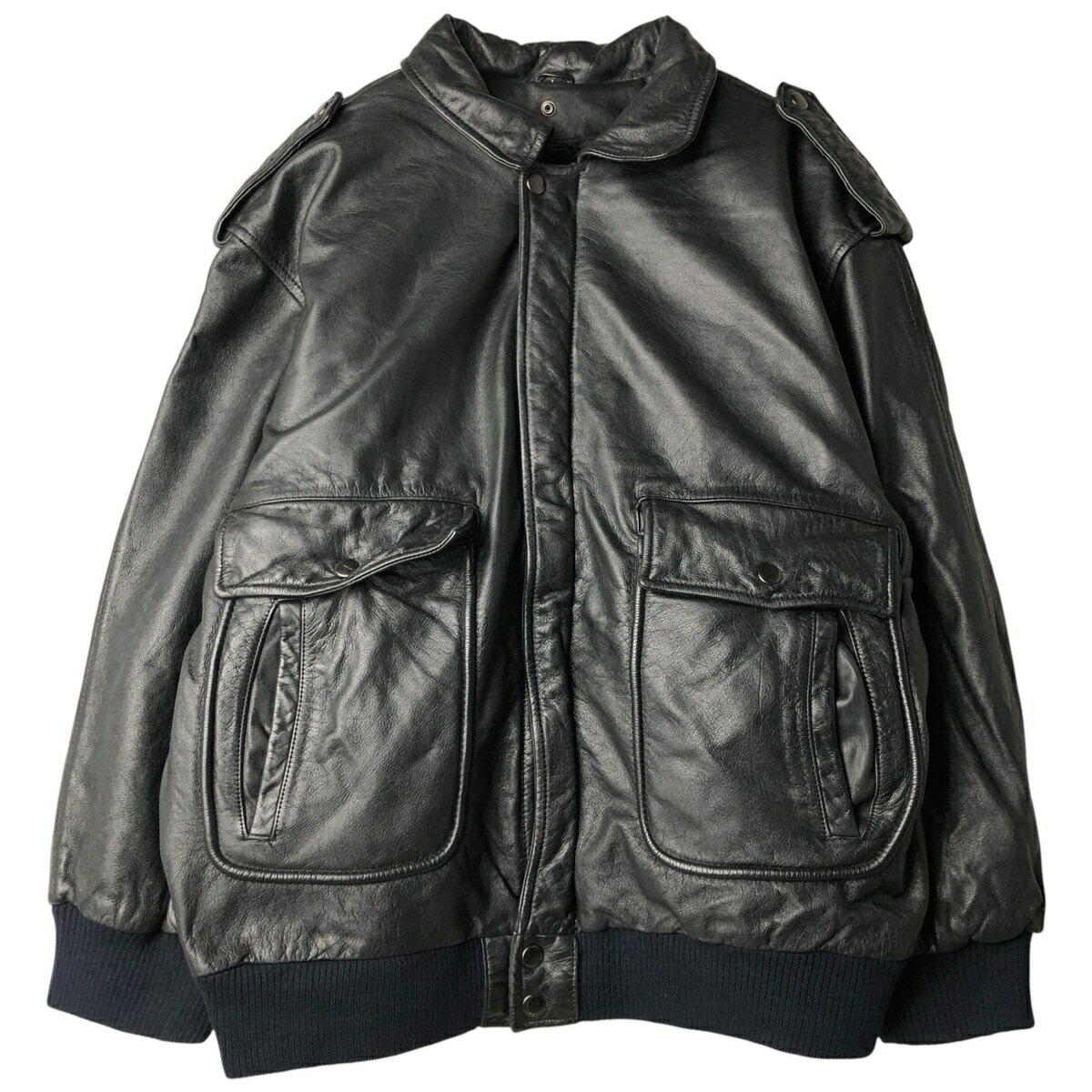 Leather - 古着 A-2タイプ 中綿入り レザーフライトジャケット メンズL相当 /eaa559031 【中古】 【260115】 【NH-2508】 ブラック系 春秋冬