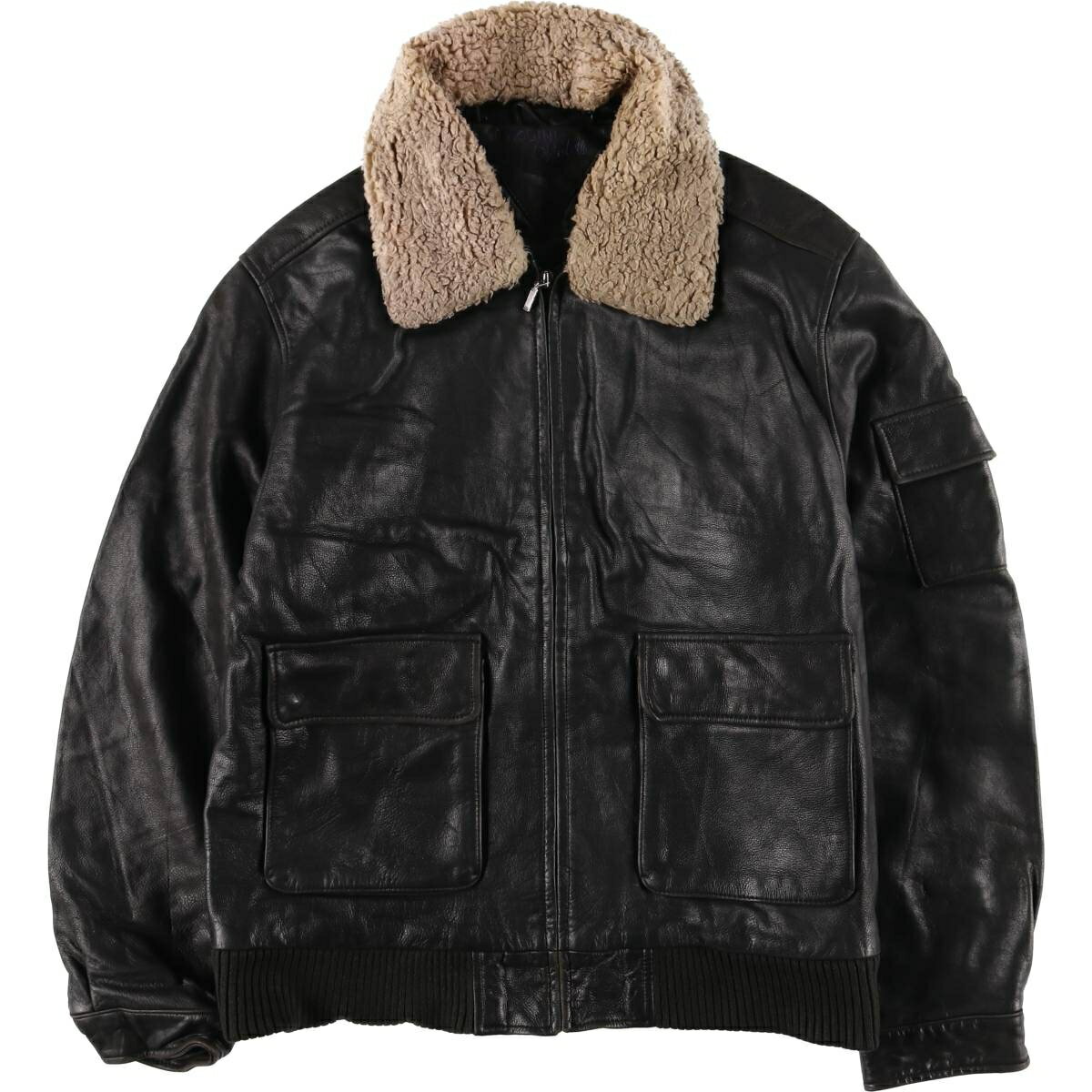 古着 BIAGGINI Violett G-1タイプ 中綿入り レザーフライトジャケット メンズL相当 /eaa559045 【中古】 【260117】