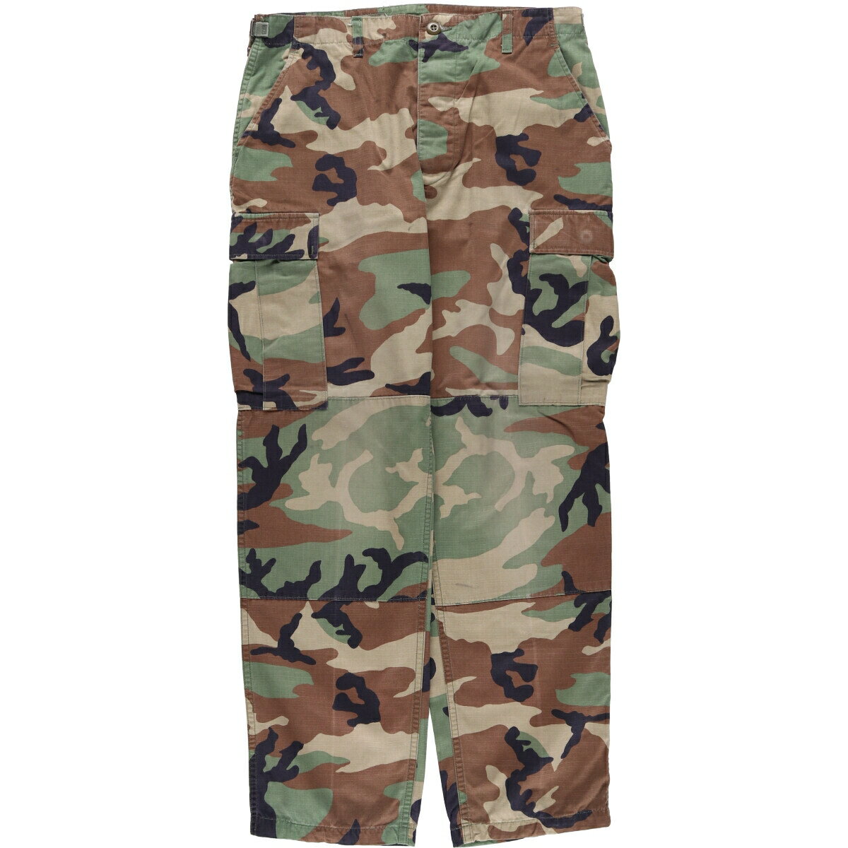 古着 00'S 米軍実品 迷彩柄 ウッドランドカモ リップストップ ミリタリー カーゴパンツ コンバットパンツ USA製 MEDIUM-REGULAR メンズw34相当 /eaa559189 【中古】 【250711】(4)