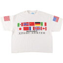 古着 80~90'S ディズニー DISNEY EPCOT CENTER 国旗柄 キャラクタープリントTシャツ USA製 フリーサイズ相当 ヴィンテージ /ea...