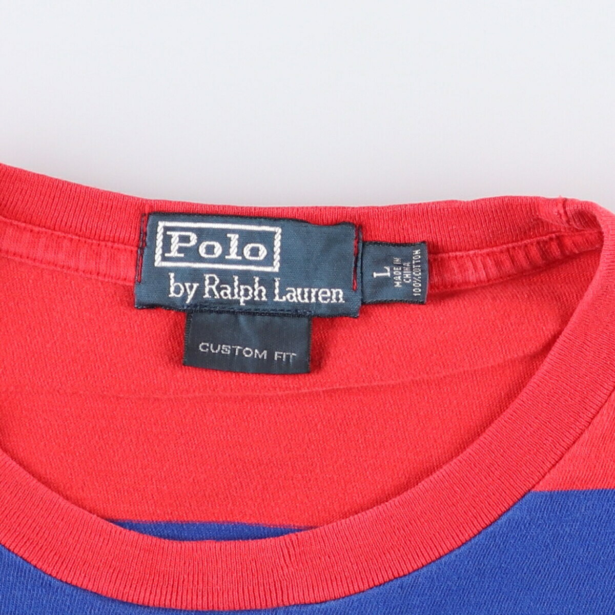 古着 ラルフローレン Ralph Lauren POLO by Ralph Lauren CUSTOM FIT 半袖 ボーダーTシャツ メンズL相当 /eaa559433 【中古】 【250621】 レッド系 春夏秋