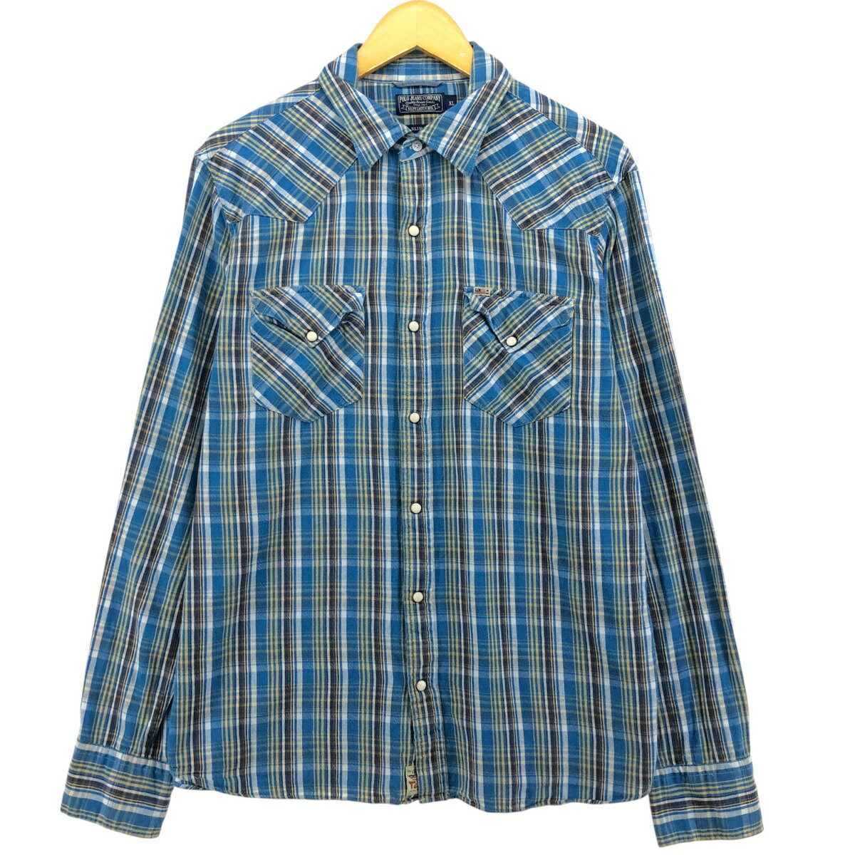 古着 00'S ラルフローレン Ralph Lauren POLO JEANS COMPANY SLIM FIT チェック柄 長袖 ウエスタンシャツ メンズXL相当 /eaa559776 【中古】 【250718】 【SS2512_10】