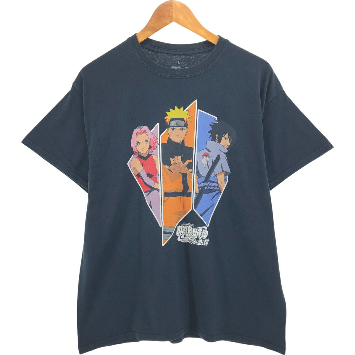 古着 NARUTO SHIPPUDEN ナルト疾風伝 アニメ キャラクタープリントTシャツ メンズL相当 /eaa559814 【中古】 【250630】