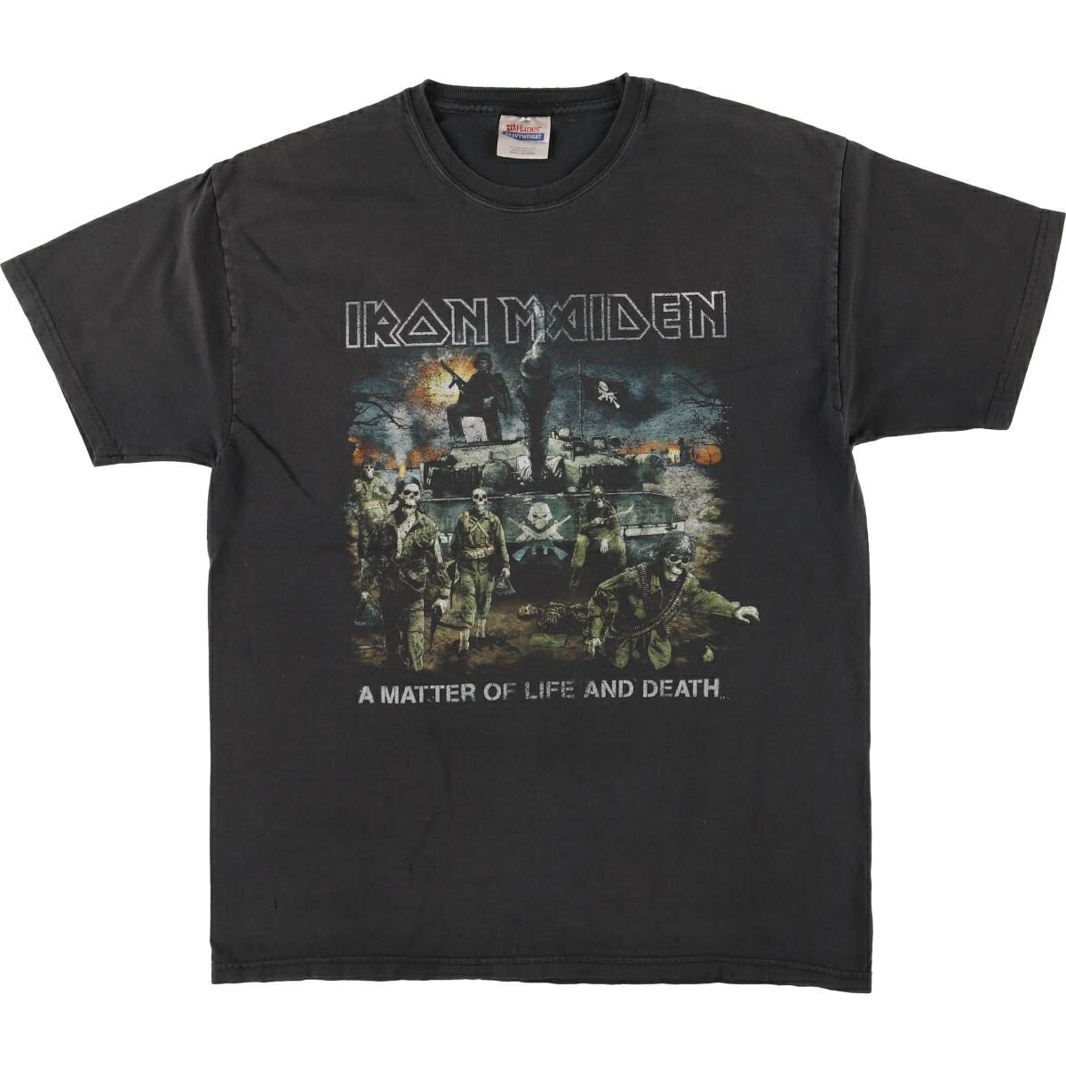 古着 ヘインズ hanes IRON MAIDEN アイアンメイデン ドクロ柄 スカル柄 バンドTシャツ バンT メンズL相当 /eaa559836 【中古】 【250624】