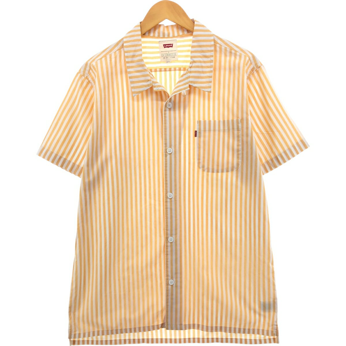 古着 リーバイス Levi's ストライプ柄 半袖 オープンカラー コットンシャツ ボックスシャツ メンズL相当 /eaa560408 【中古】 【250621】 【SS2603_30】