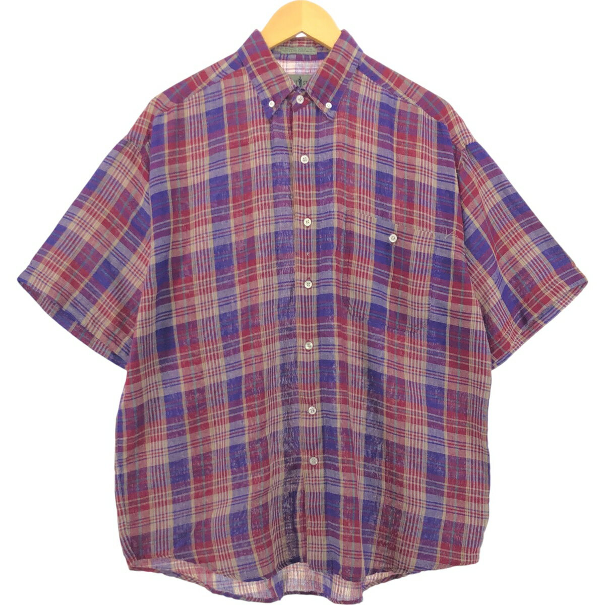 商品詳細 ブランド・ROBERT STOCK・ 特徴・ボタンダウン・半袖・ モデル/形状・半袖 リネン ボタンダウンシャツ・ 素材・コットン:45%・ラミー:55%・ 色・レッド系 赤色・パープル系 紫色・イエロー系 黄色・ 柄・チェック柄・ 生産国・バングラデシュ製・ 年代 サイズ・表記サイズ:M・着丈:77.5cm・身幅:61.5cm・肩幅:54.5cm・袖丈:25cm・ コンディション・B・ カテゴリ・メンズ・トップス・半袖シャツ・半袖ボタンダウンシャツ・ 商品番号・eaa560419・ 取扱店・ネットショップ・ スタッフコメントROBERT STOCK 半袖 リネン ボタンダウンシャツ / 商品番号 eaa560419 USEDですので使用感などございますが、まだまだご愛用していただけます。 古着という事をご理解の上ご注文よろしくお願いします。※状態は当社独自の基準です。 表記サイズ着丈身幅肩幅袖丈 M(※着用感、表記サイズは目安です。)77.5cm61.5cm54.5cm25cm ※測定値の若干の誤差はご了承下さい。サイズガイドはこちら ブランドROBERT STOCK 特徴ボタンダウン / 半袖 モデル/形状半袖 リネン ボタンダウンシャツ 素材コットン:45% / ラミー:55% 色レッド系 赤色 / パープル系 紫色 / イエロー系 黄色 柄チェック柄 生産国バングラデシュ製 年代- カテゴリ半袖ボタンダウンシャツ 商品番号eaa560419 取扱店ネットショップ 　　 ROBERT STOCKの他の商品を見る半袖ボタンダウンシャツの他の商品を見る