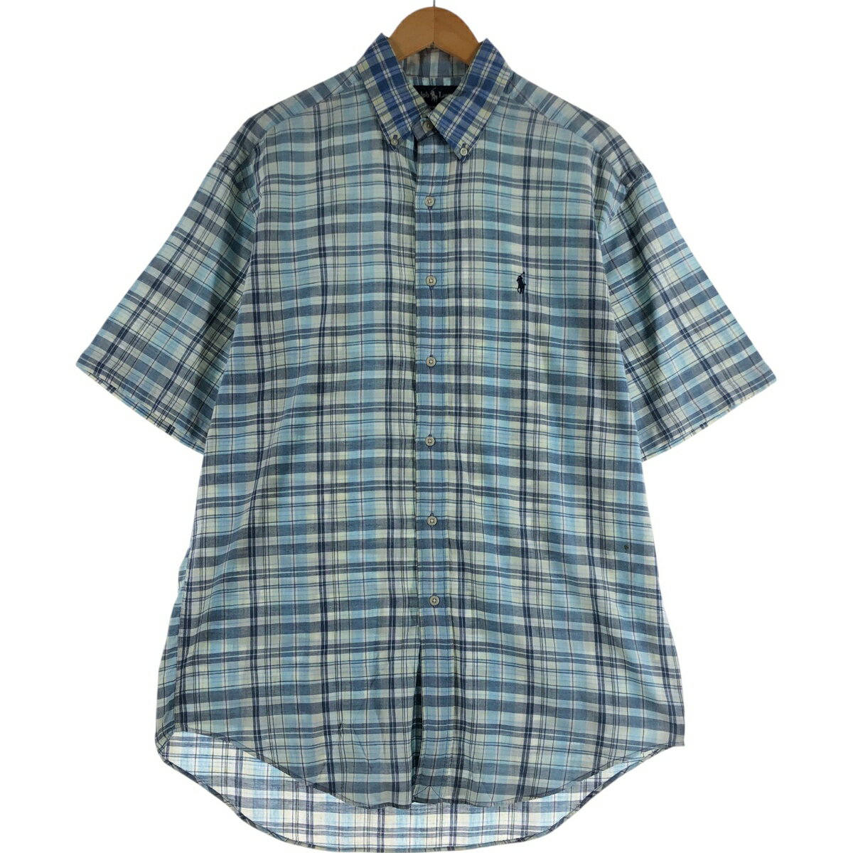 Rakuten - 古着 ラルフローレン Ralph Lauren BLAKE 半袖 ボタンダウン チェックシャツ メンズM相当 /eaa560448 【中古】 【250622】 【SS2606_10】