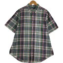 古着 ラルフローレン Ralph Lauren CLASSIC FIT 半袖 ボタンダウン チェックシャツ メンズXL相当 /eaa560450 【中古】 【250622】