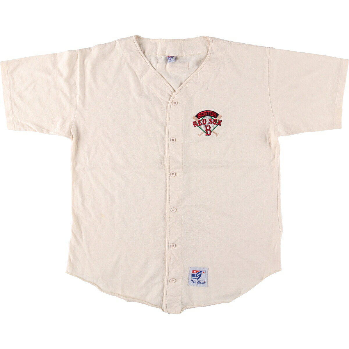 楽天古着屋JAM古着 90'S ザゲーム THE GAME MLB BOSTON REDSOX ボストンレッドソックス ゲームシャツ ベースボールシャツ USA製 メンズL相当 ヴィンテージ /eaa560514 【中古】 【250624】