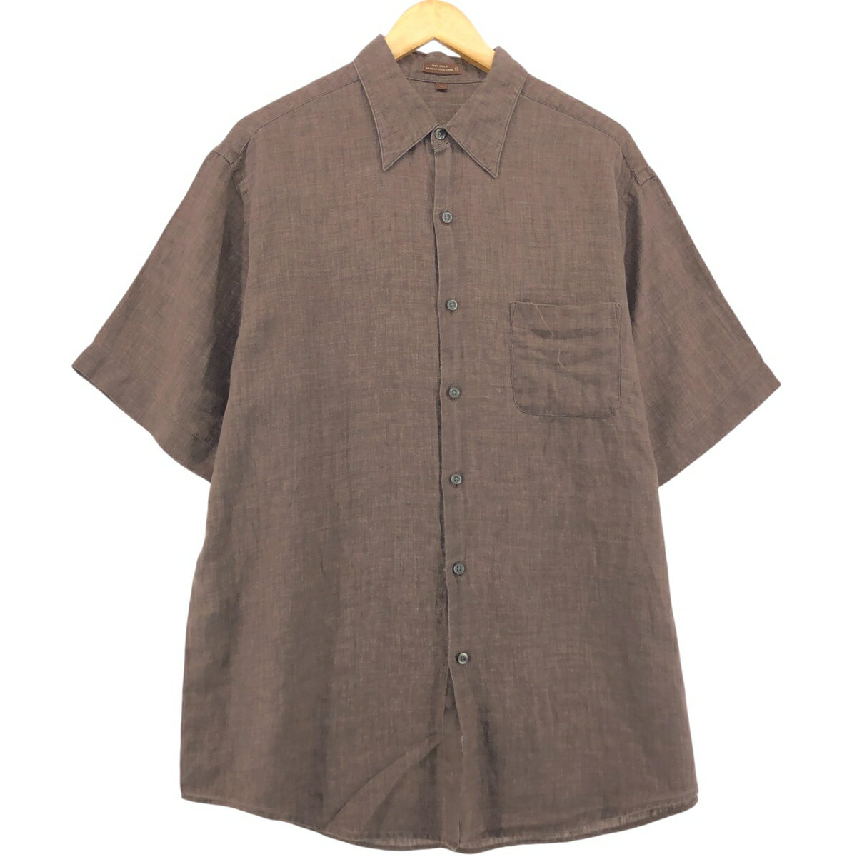 古着 FASSA ELLES 半袖 リネンシャツ メンズL相当 /eaa560612 【中古】 【250620】 【SS2603_30】