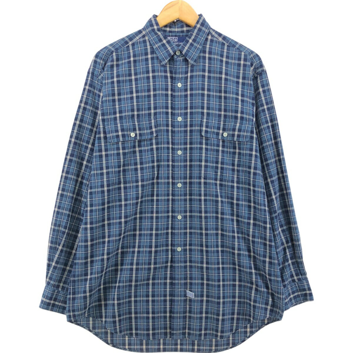 Rakuten - 古着 ラルフローレン Ralph Lauren POLO by Ralph Lauren 長袖 コットンチェックシャツ メンズM相当 /eaa560809 【中古】 【250621】 【SS2606_10
