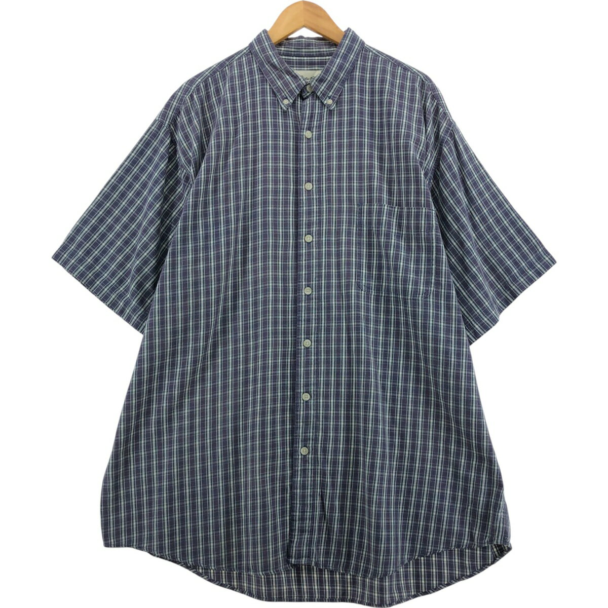 樂天商城 - 古着 エディーバウアー Eddie Bauer 半袖 ボタンダウン チェックシャツ メンズXXL相当 /eaa561055 【中古】 【250626】 【SS2603_30】