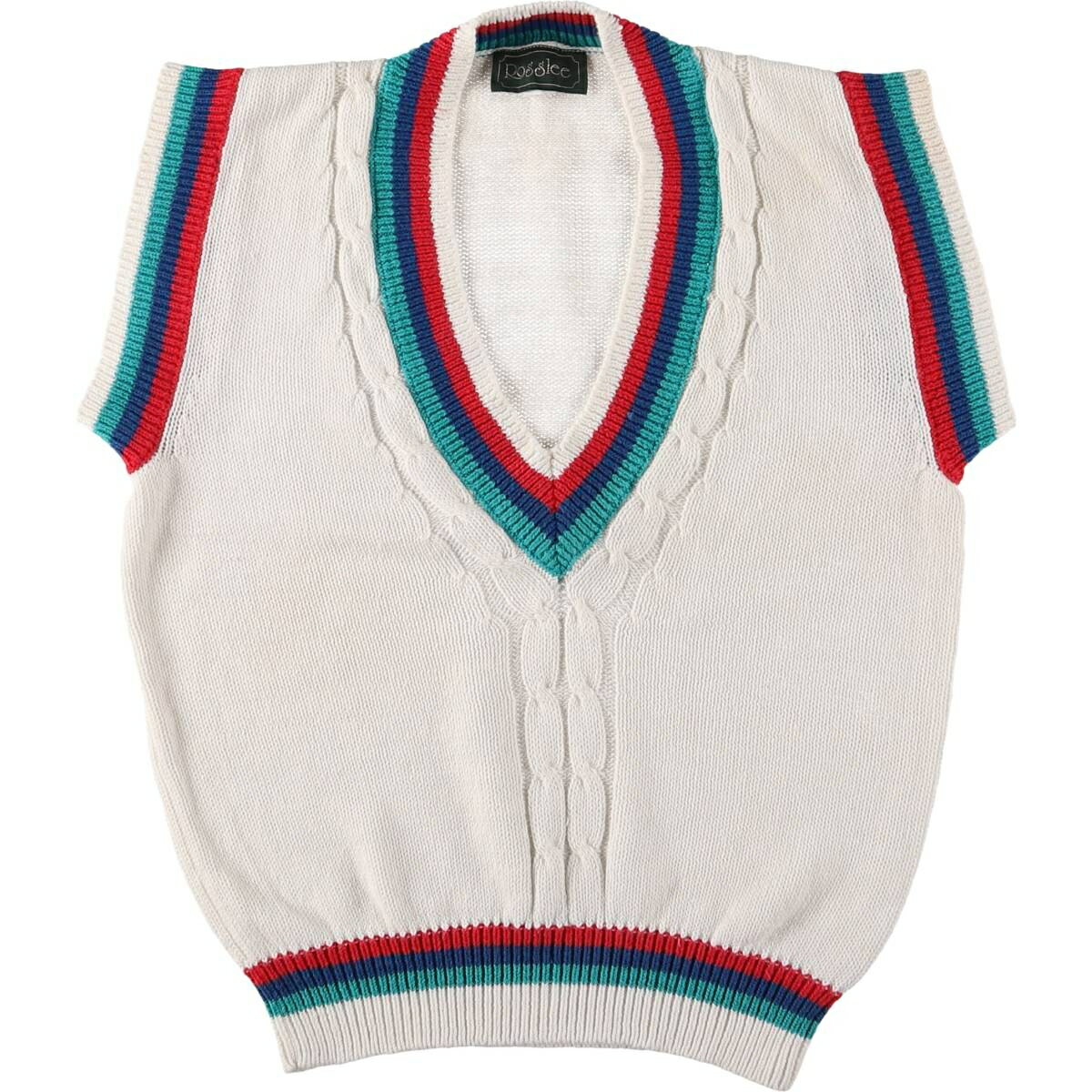 古着 ROSSLEE ケーブル編み Vネック チルデン ニットベスト レディースM相当 /eaa561301 【中古】 【250627】 【Elulu/エルル】