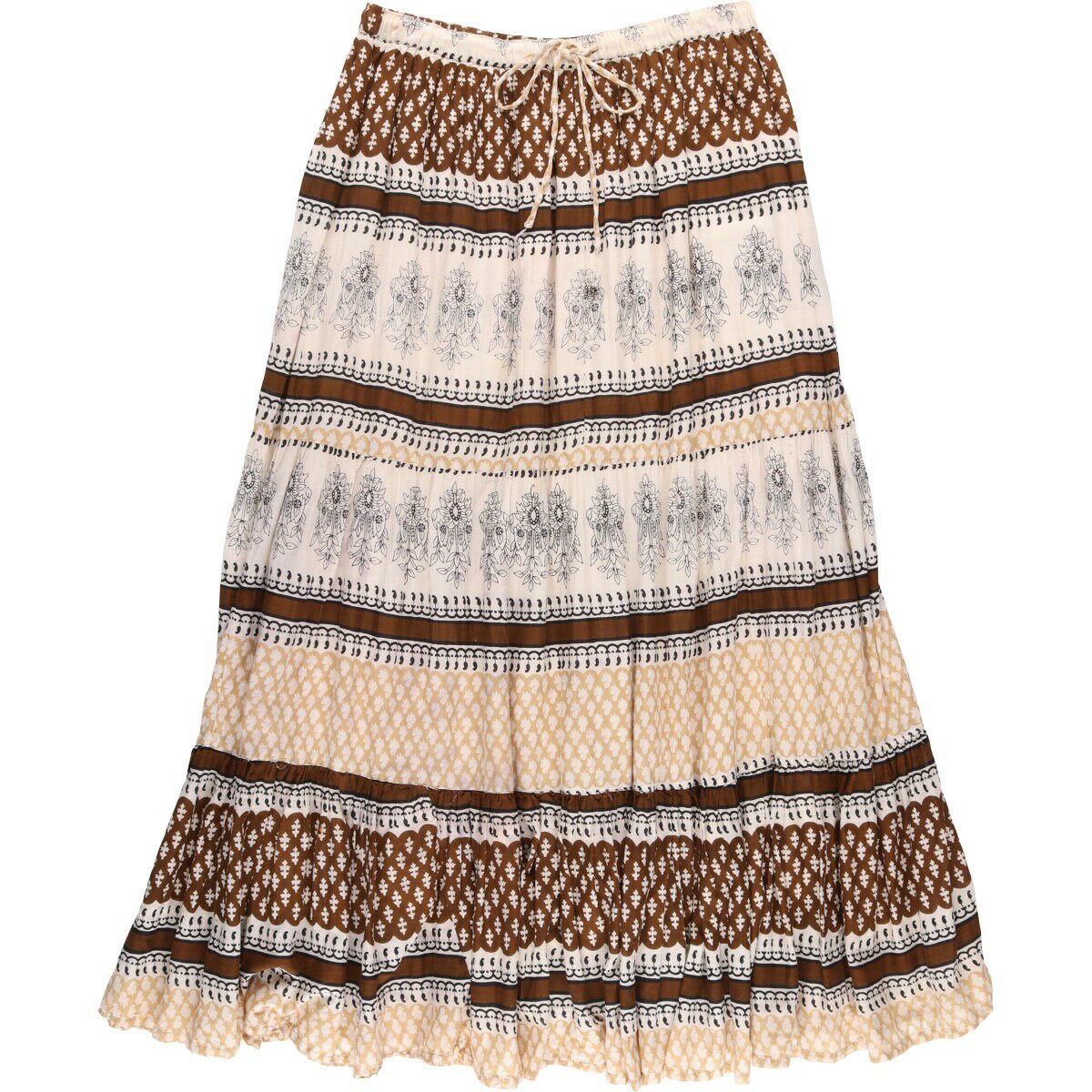 古着 KAREN SCOTT SPORT 総柄 ティアードスカート ロングスカート レディースS相当 /eaa561456 【中古】 【250704】 【ADEL/アデル】