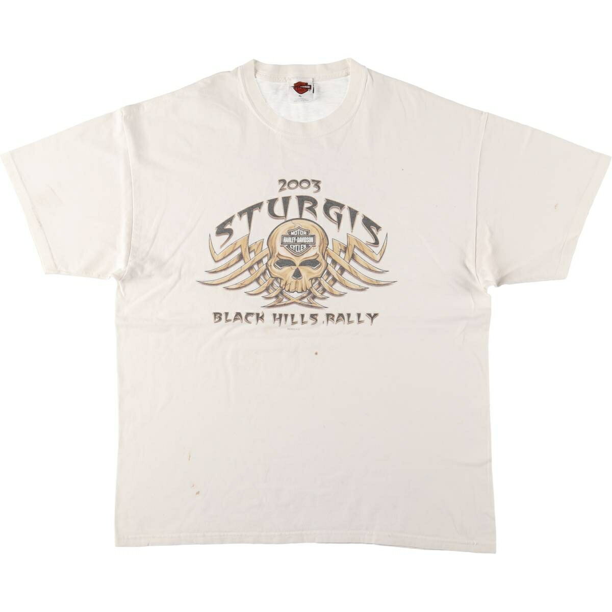 Rakuten - 古着 00'S ハーレーダビッドソン Harley-Davidson ドクロ柄 スカル柄 モーターサイクル バイクTシャツ メンズXL相当 /eaa561682 【中古】 【250830】