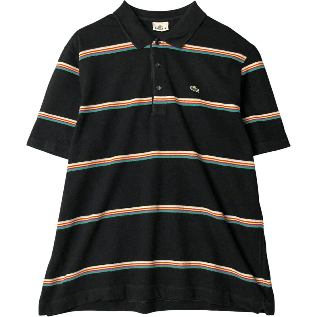 古着 ラコステ LACOSTE マルチボーダー 半袖 ボーダー ポロシャツ メンズXXL相当 /eaa561692 【中古】 【250906】 【NH-2508】