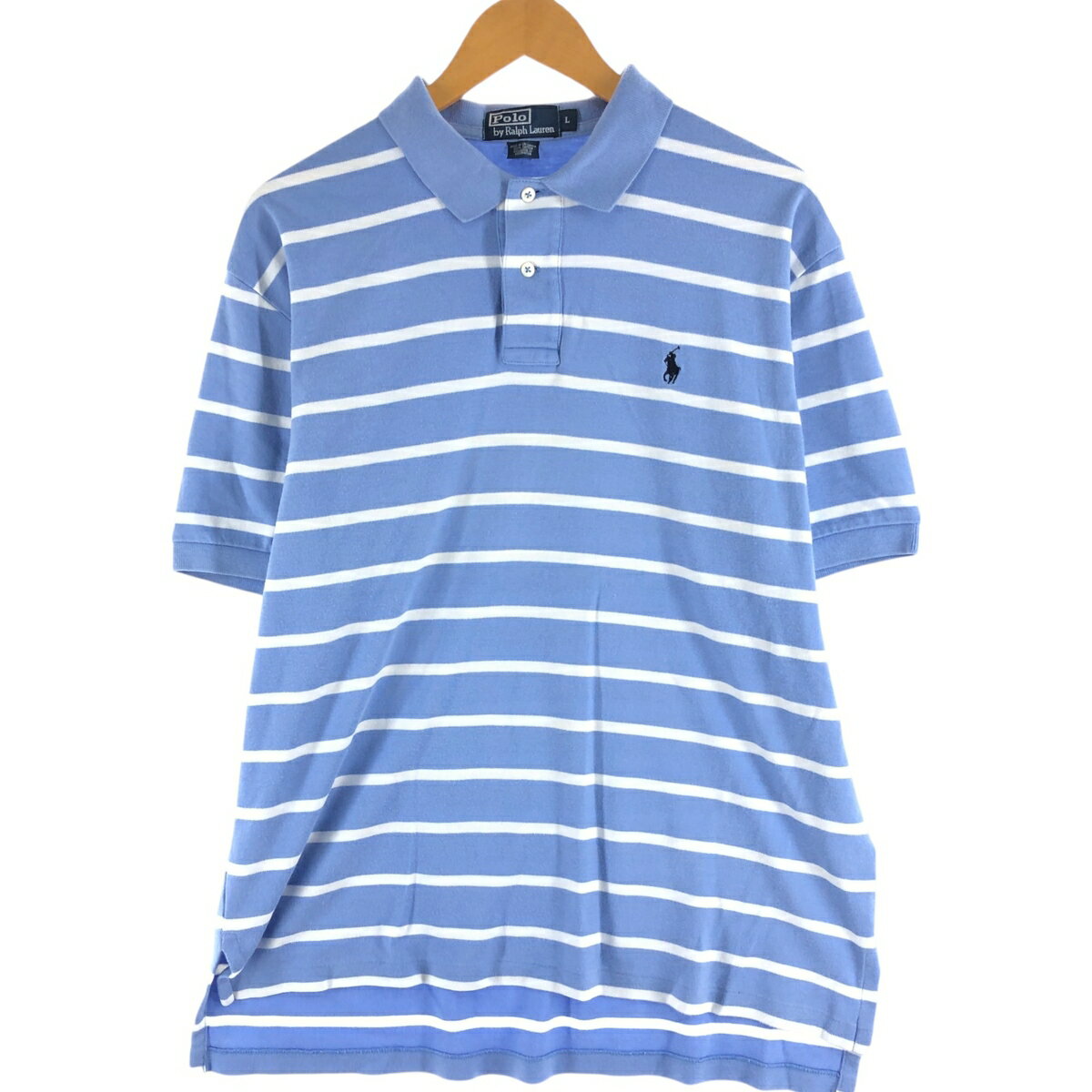 古着 ラルフローレン Ralph Lauren POLO by Ralph Lauren 半袖 ボーダー ポロシャツ メンズL相当 /eaa561895 【中古】 【250705】
