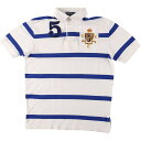 古着 ラルフローレン Ralph Lauren POLO by Ralph Lauren ボーダー柄 半袖 ラガーシャツ メンズM相当 /eaa561898 【中古】 【250705】