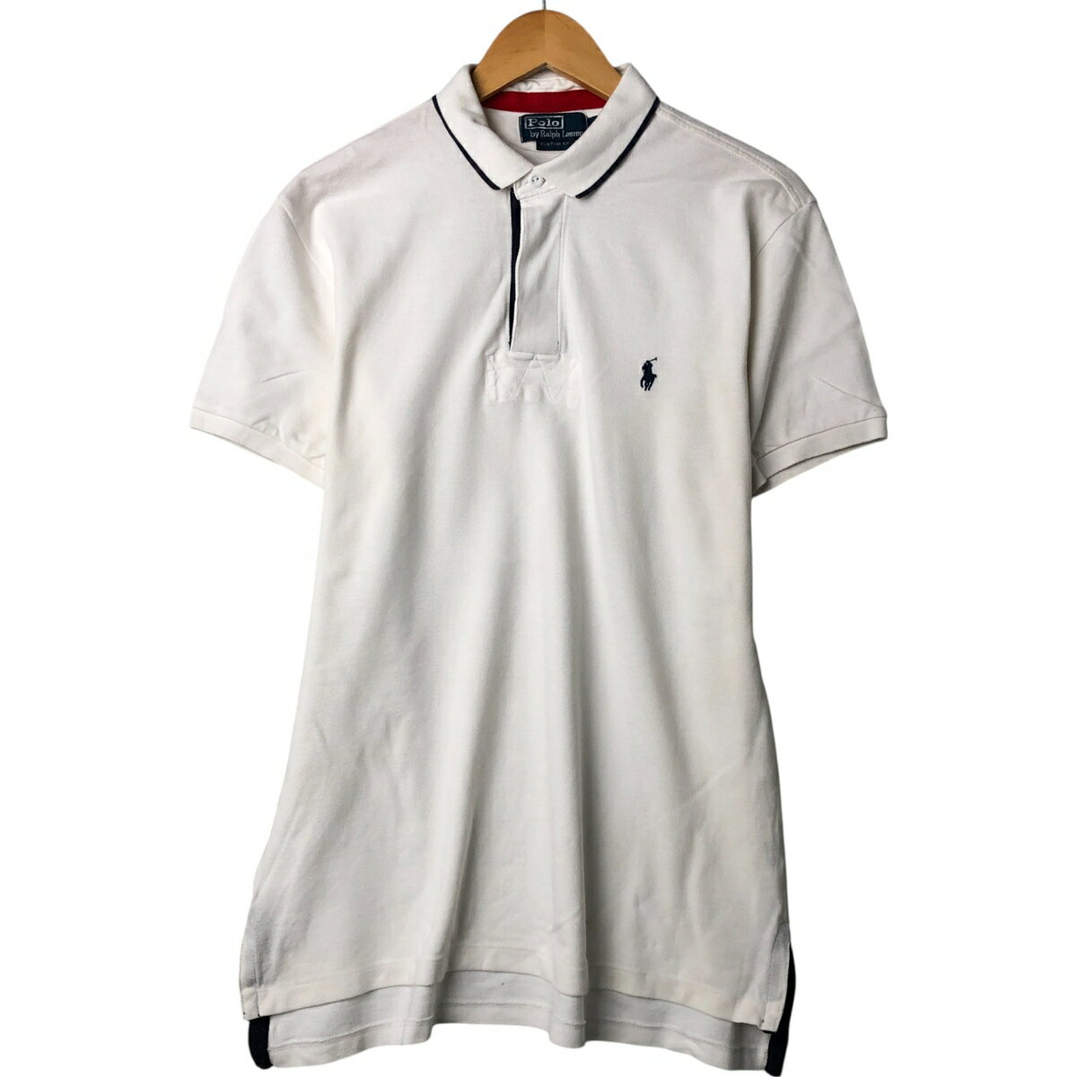 Rugger Shirt - 古着 ラルフローレン Ralph Lauren POLO by Ralph Lauren CUSTOM FIT 半袖 ラガーシャツ メンズL相当 /eaa562469 【中古】 【250704】 ホワイト系 春夏