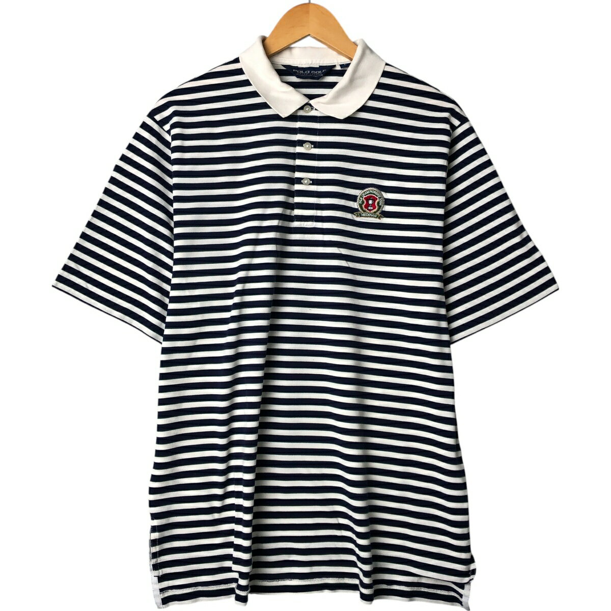 古着 ラルフローレン Ralph Lauren POLO GOLF ポロゴルフ 半袖 ボーダー ポロシャツ メンズL相当 /eaa562474 【中古】 【250704】 ホワイト系 春夏秋