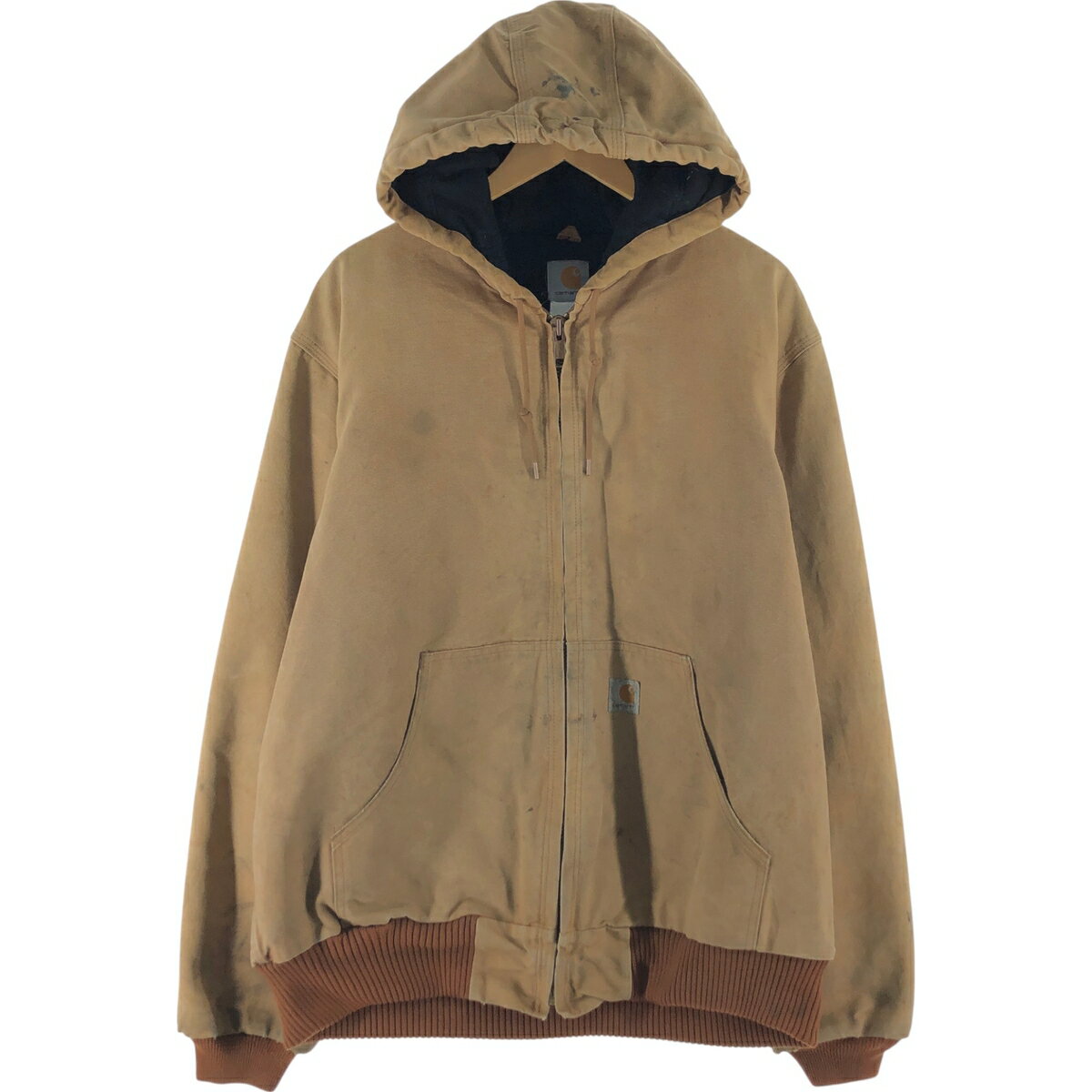 Jumper, Blouson - 古着 カーハート Carhartt アクティブジャケット ダックフルジップパーカー メンズXL相当 /eaa562512 【中古】 【250630】 【SS2603_10】 ベージュ系 春秋冬