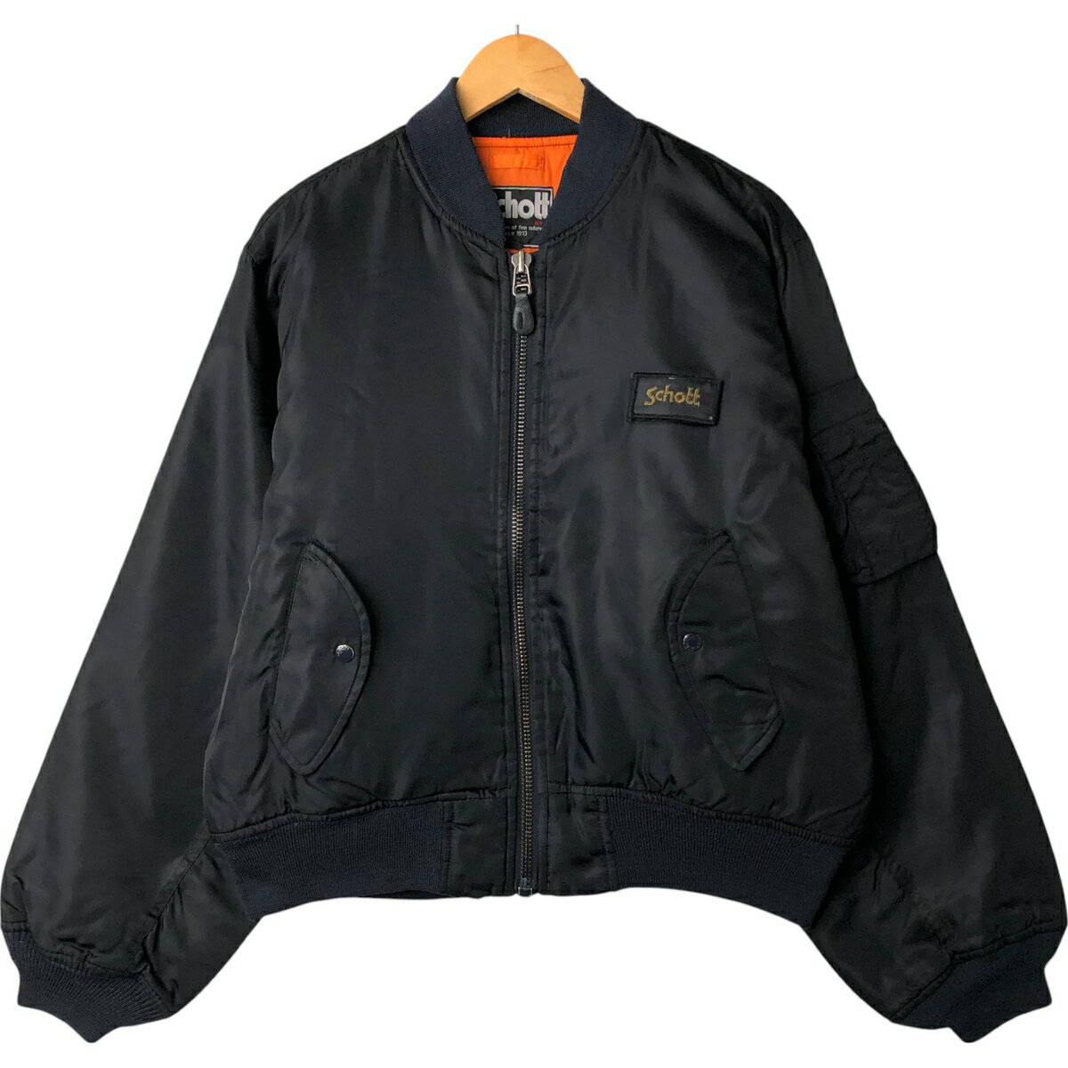 古着　ヴィンテージ　ma1 ネイビー　希少 ALPHA VINTAGE ブルーMA-1 サイズ：M Made in USA : OutDoor