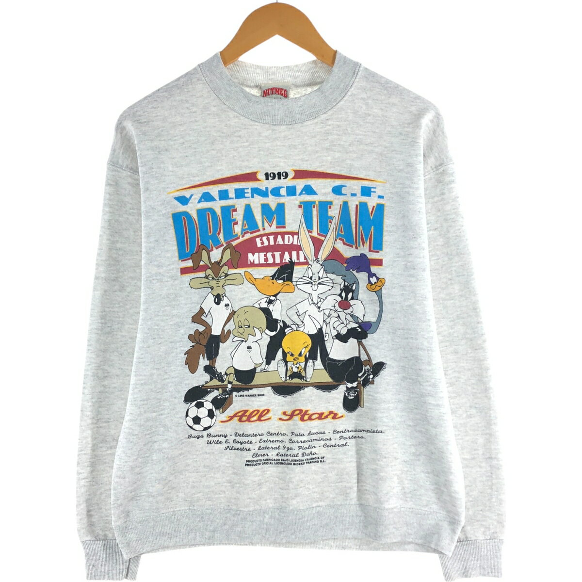 古着 90'S NUTMEG LOONEY TUNES ルーニーテューンズ キャラクタースウェットシャツ トレーナー USA製 メンズM相当 ヴィンテージ /eaa562813 【中古】 【250720】 【SS2603_30】