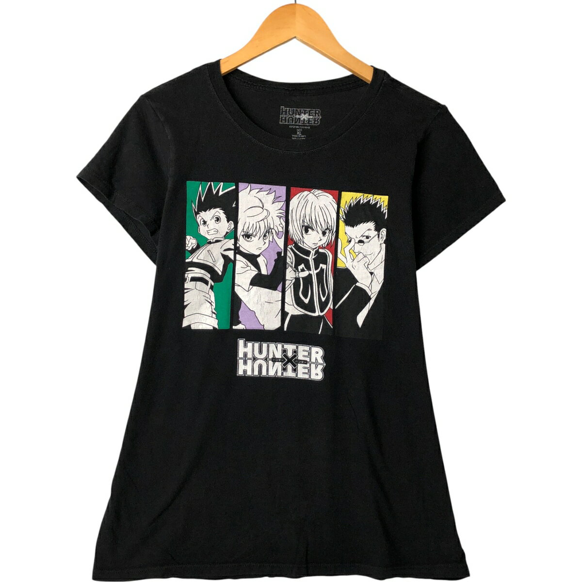 T-Shirts - 古着 HUNTER HUNTER ハンターハンター アニメ キャラクタープリントTシャツ メンズXL相当 /eaa563002 【中古】 【250702】 ブラック系 春夏秋
