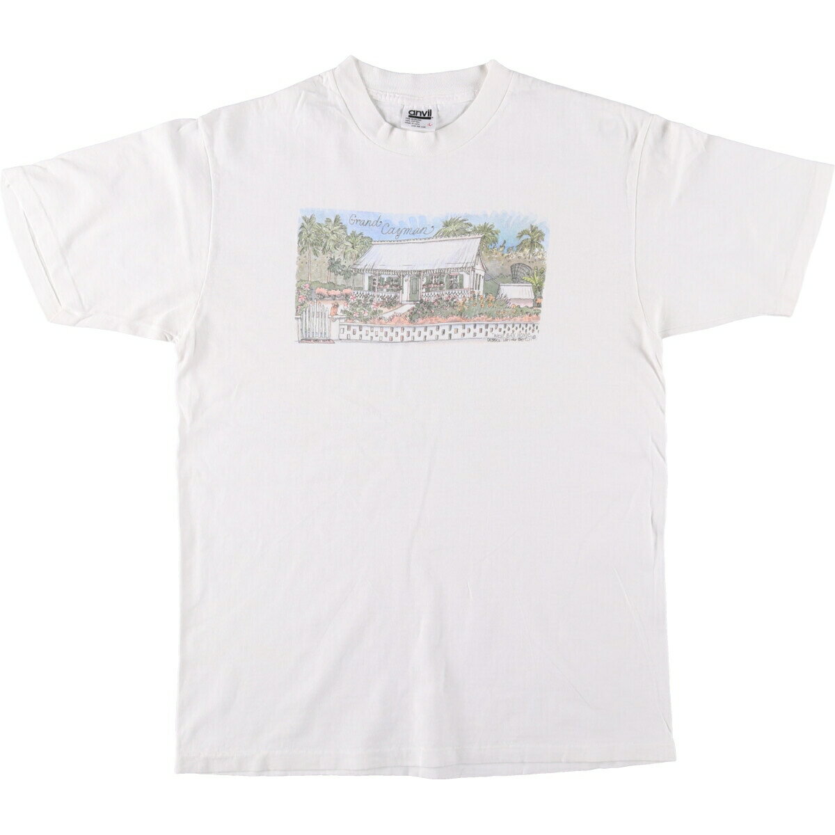 古着 90'S アンビル Anvil プリントTシャツ USA製 メンズL相当 ヴィンテージ /eaa563084 【中古】 【250714】 【SS2603_30】 ホワイト系 春夏秋
