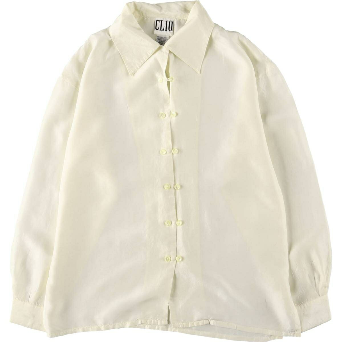 古着 クリオ CLIO オープンカラー 長袖 シルクシャツ ボックスシャツ レディースS相当 /eaa563179 【中古】 【250707】 【ADEL/アデル】 【ss2601_10】