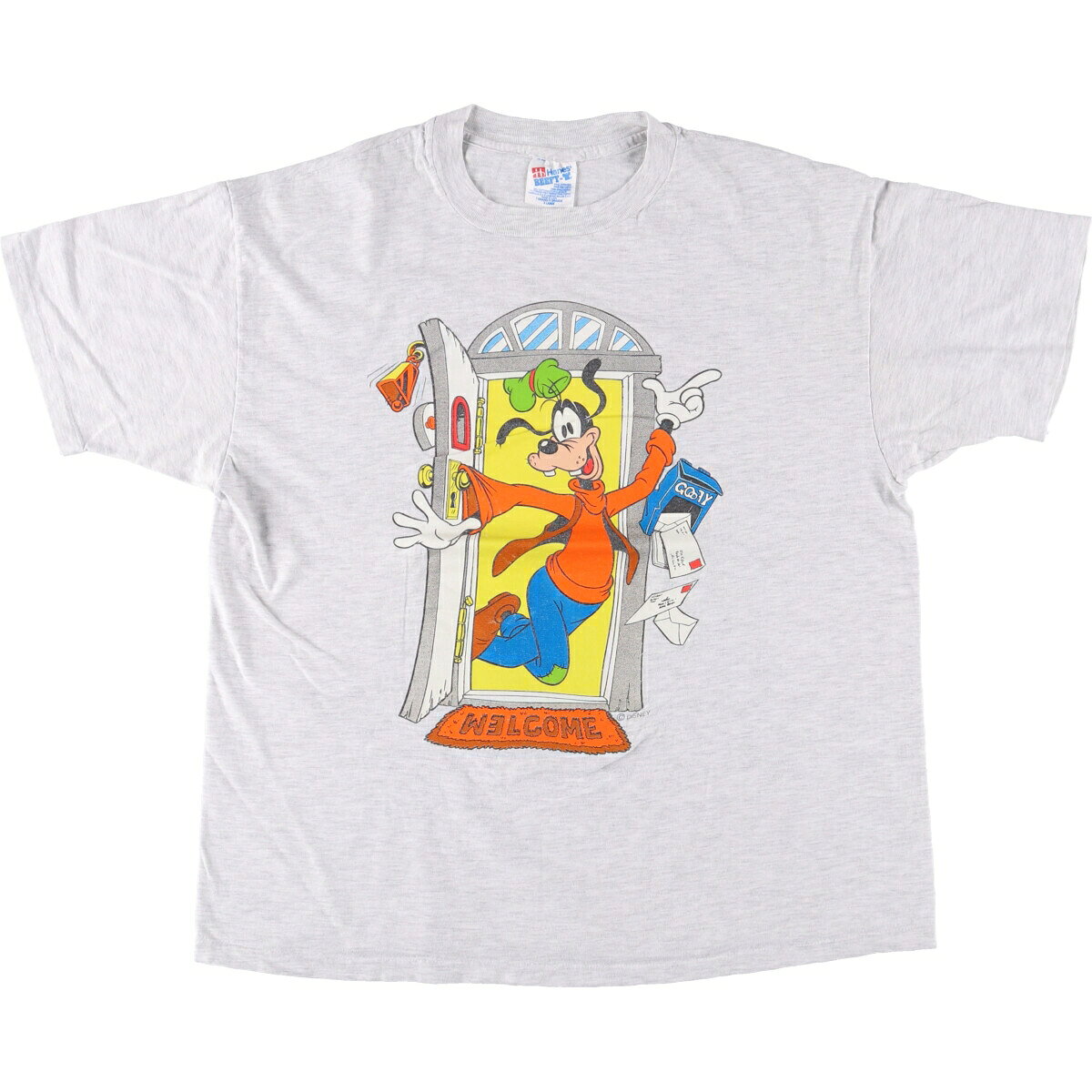 希少 90s USA製 グーフィー GOOFY 丸胴 Tシャツ L ディズニー