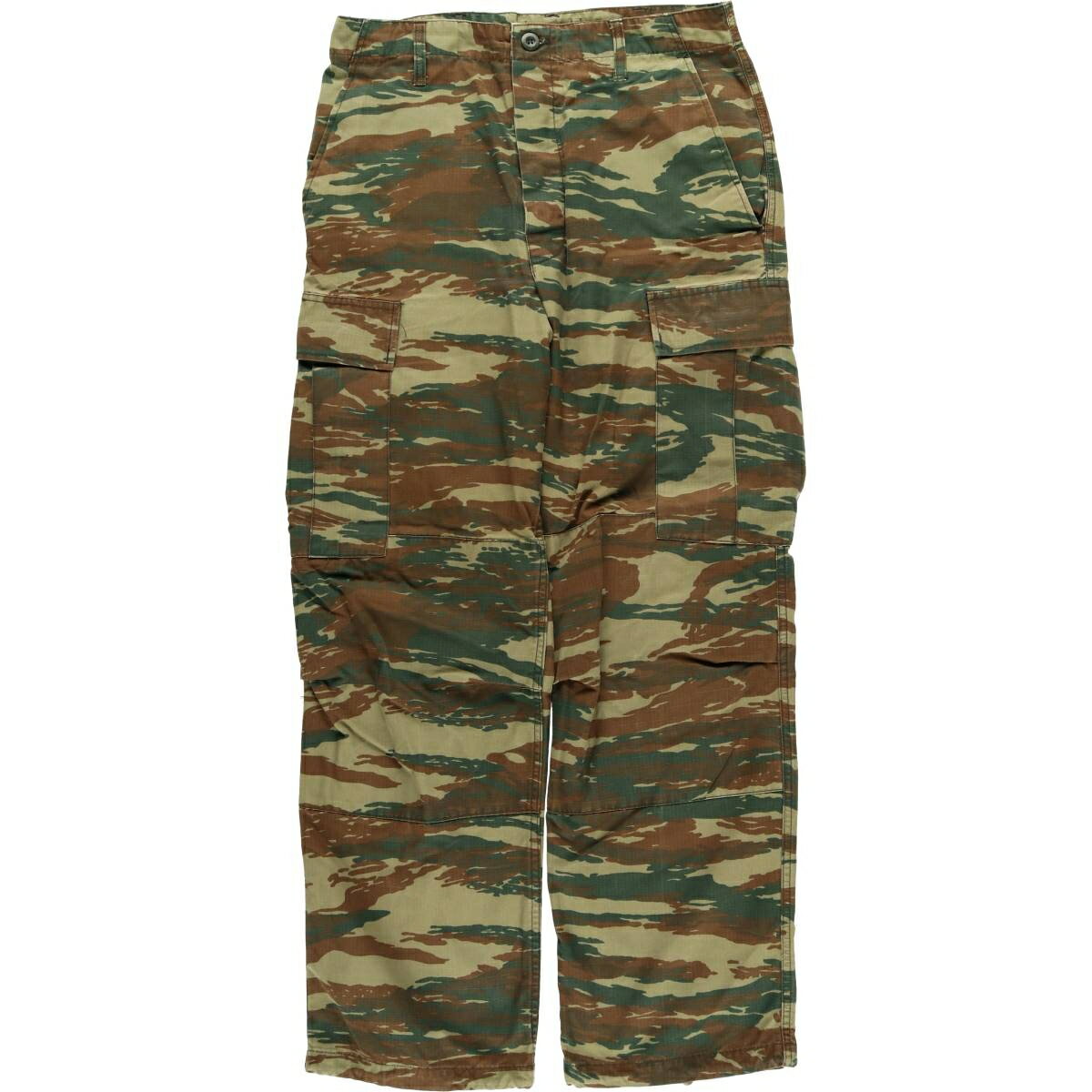 古着 00'S ギリシャ軍 迷彩柄 リザードカモ リップストップ ミリタリー カーゴパンツ XS メンズw31相当 /eaa563260 【中古】 【250704】