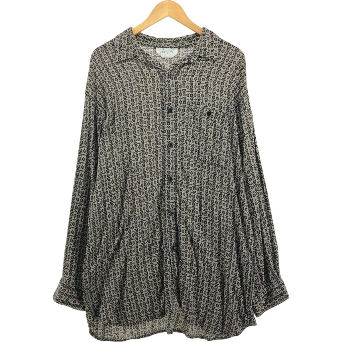 古着 総柄 長袖 オープンカラーシャツ USA製 メンズXL相当 /eaa563309 【中古】 【250718】 【ss2601_10】...