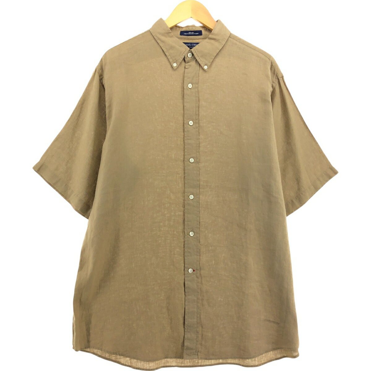 古着 ダニエルクレミュ DANIEL CREMIEUX Tailored Fit 半袖 リネン ボタンダウンシャツ メンズXL相当 /eaa563510   【SS2606_30